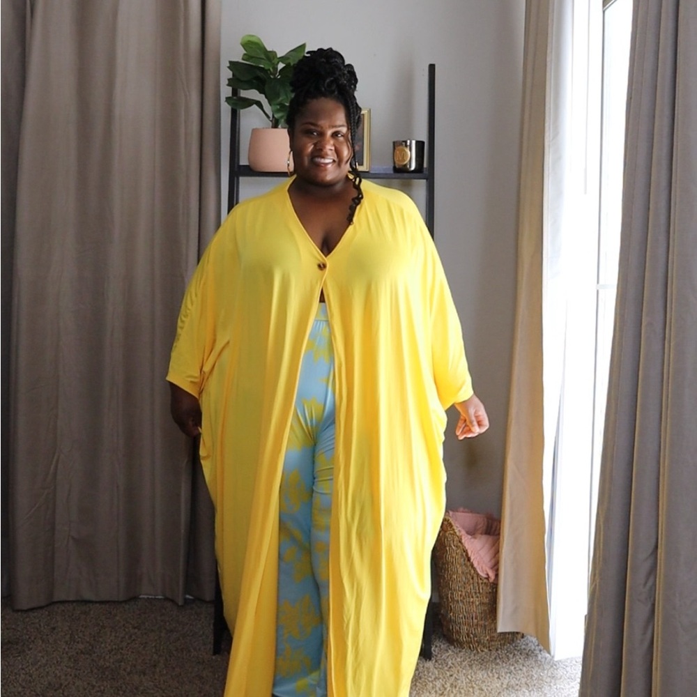 Vibrant Yellow Kimono Cardigan